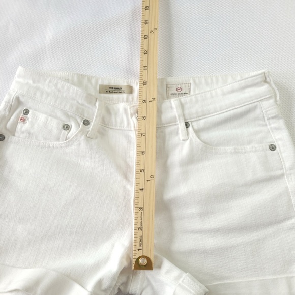 AG Adriano Goldschmied White The Hailey Ex-Boyfriend roll up Jean Shorts size 26 - Picture 11 of 13
